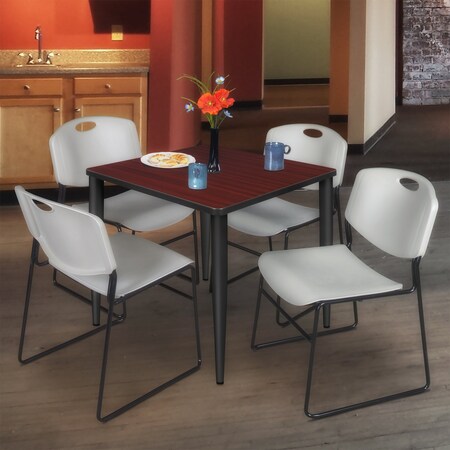 Regency Kahlo Square Table & Chair Sets, 30 W, 30 L, 29 H, Wood, Metal, Polypropylene Top, Mahogany TPL3030MHBK44GY